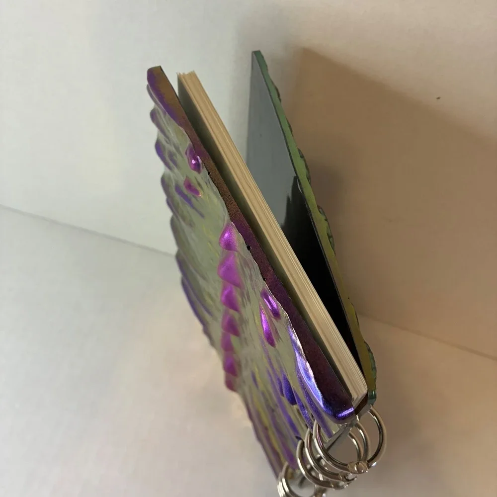 Dragon Eye Journal 3D Sculpted Resin A5 Refill 6 Ring Binder Green Purple New